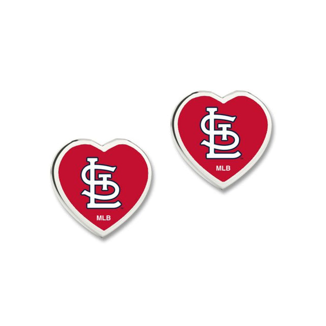 St. Louis Cardinals Earrings w/3D Heart