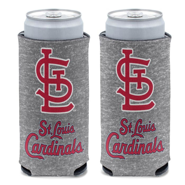 Enfriador de latas delgado de 12 oz color GRIS de los St. Louis Cardinals