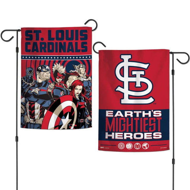 St. Louis Cardinals / Marvel (c) 2021 MARVEL Garden Flags 2 sided 12.5" x 18"