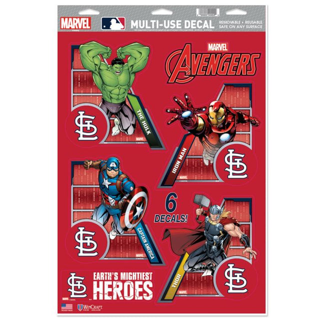 St. Louis Cardinals / Marvel (c) Calcomanía multiusos MARVEL 2021 de 11" x 17"