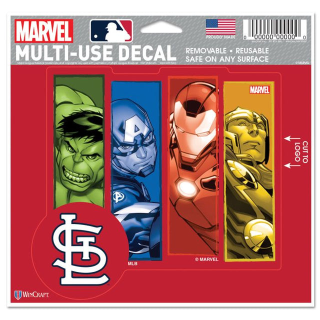 St. Louis Cardinals / Marvel (c) Calcomanía multiusos MARVEL 2021: corte con el logotipo de 5" x 6"