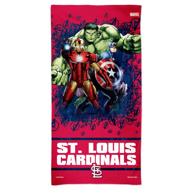 Toalla de playa Spectra de Marvel de los St. Louis Cardinals (c) 2021 de 76,2 x 152,4 cm