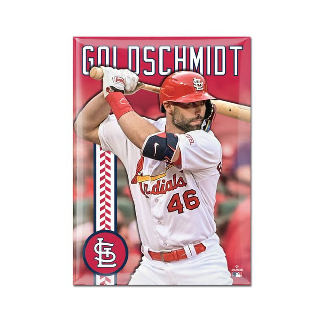 Imán de metal de los St. Louis Cardinals de 2,5" x 3,5" Paul Goldschmidt