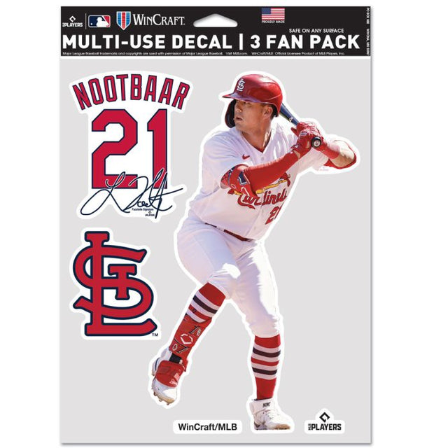 Paquete multiusos para 3 fanáticos de los St. Louis Cardinals Lars Nootbaar