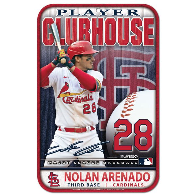 St. Louis Cardinals Plastic Sign 11" x 17" Nolan Arenado