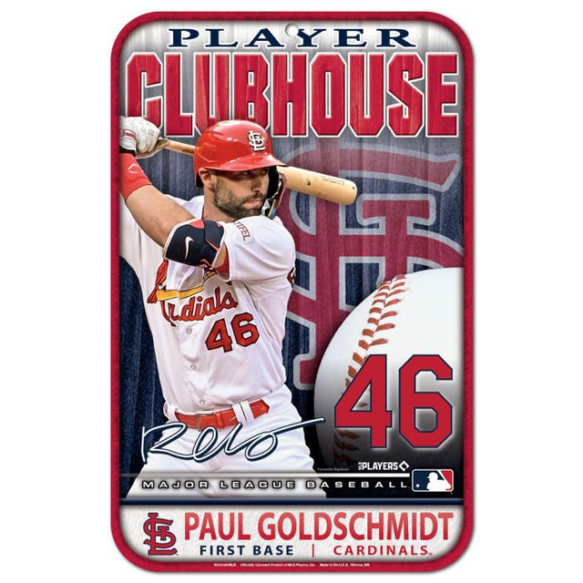 Letrero de plástico de los St. Louis Cardinals de 11" x 17" de Paul Goldschmidt