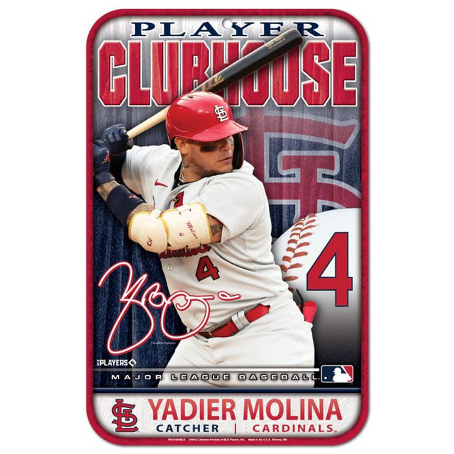 St. Louis Cardinals Plastic Sign 11" x 17" Yadier Molina