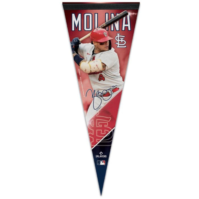 Banderín premium de los St. Louis Cardinals de 12" x 30" de Yadier Molina