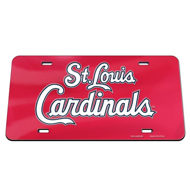 Matrícula acrílica especial de los St. Louis Cardinals