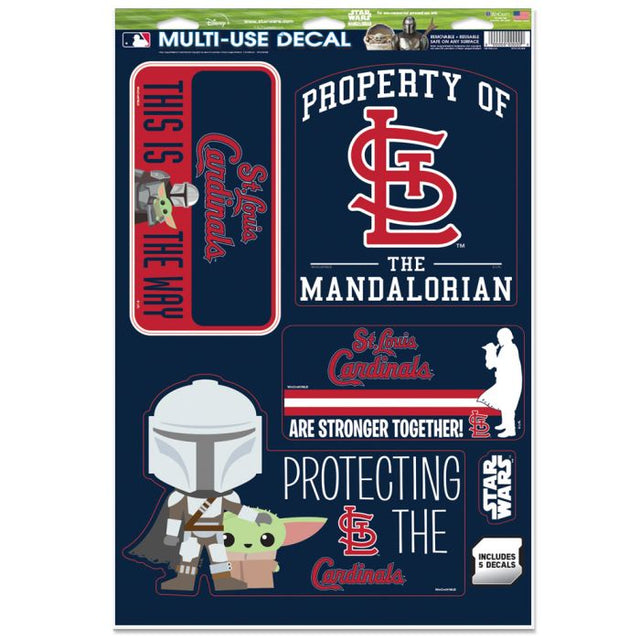 Calcomanía multiusos de los St. Louis Cardinals / Star Wars Mandalorian de 11" x 17"