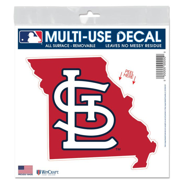 St. Louis Cardinals State Shape All Surface Decal 6" x 6"