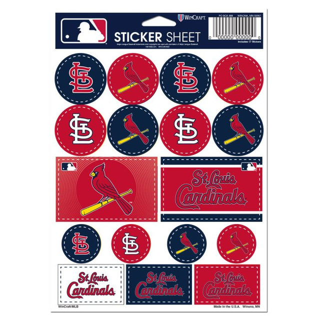 St. Louis Cardinals Vinyl Sticker Sheet 5" x 7"