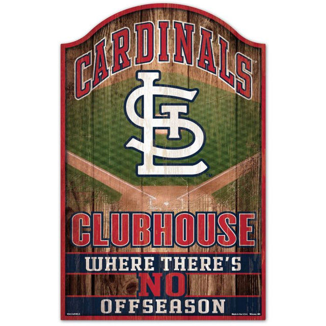 Letrero de madera de los St. Louis Cardinals de 11" x 17" y 1/4" de grosor