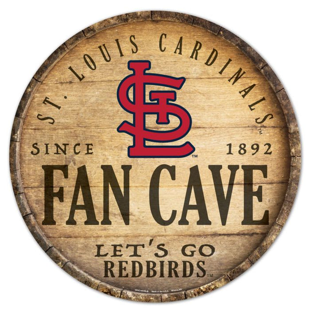 Letrero de madera de los St. Louis Cardinals de 14" de diámetro