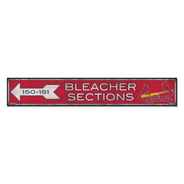 Letrero de madera de los St. Louis Cardinals, 6" x 36", 3/8" de grosor