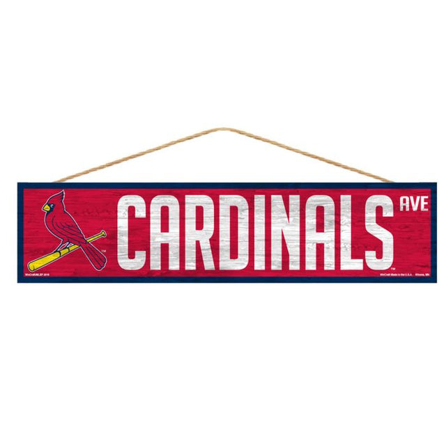 St. Louis Cardinals Wood Sign-with Rope 4" x 17"