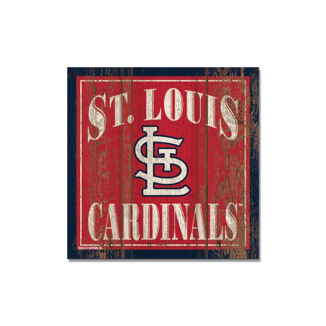 Imán de madera de los St. Louis Cardinals de 3" x 3"