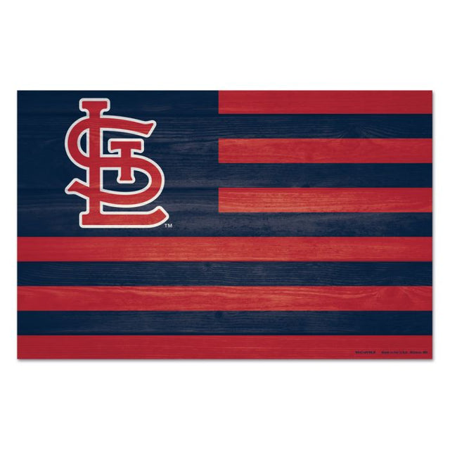 Letrero de madera con la frase americana de los St. Louis Cardinals, 11" x 17", 1/4" de grosor