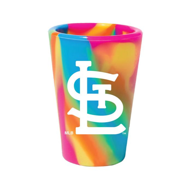 Vaso de chupito de silicona de 1,5 oz con diseño hippie de los St. Louis Cardinals