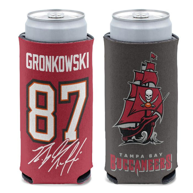 Enfriador de latas delgado de 12 oz de los Tampa Bay Buccaneers de Rob Gronkowski