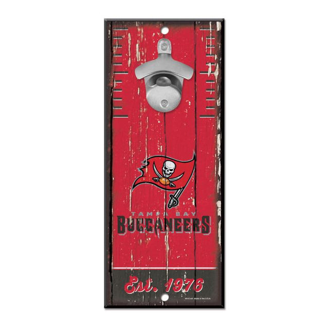 Tampa Bay Buccaneers Bottle Opener Sign 5x11