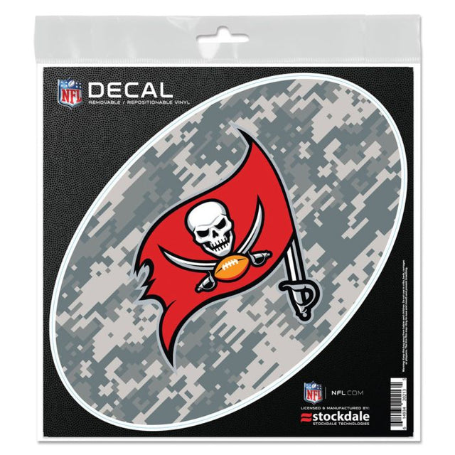 Calcomanía para todas las superficies con diseño de camuflaje de los Tampa Bay Buccaneers, 6" x 6"