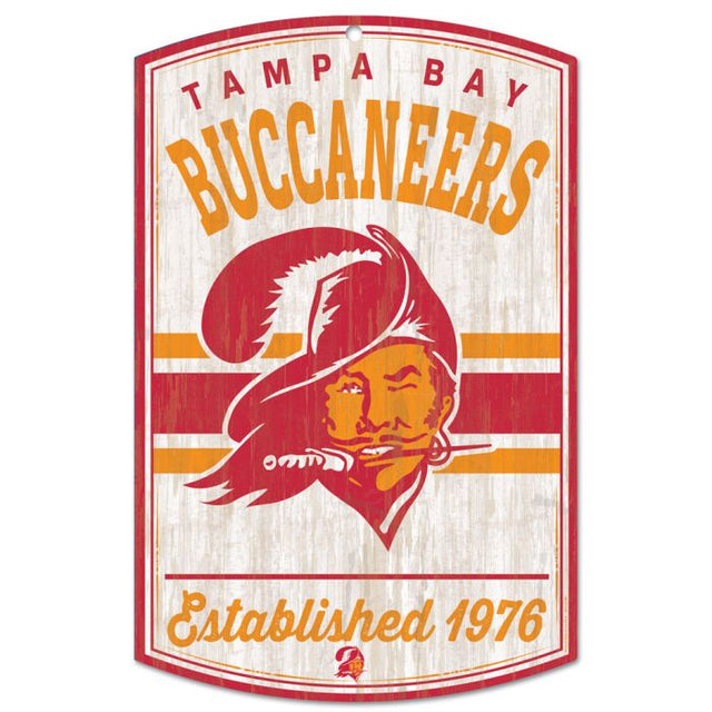 Tampa Bay Buccaneers / Classic Logo RETRO Wood Sign 11" x 17" 1/4" thick