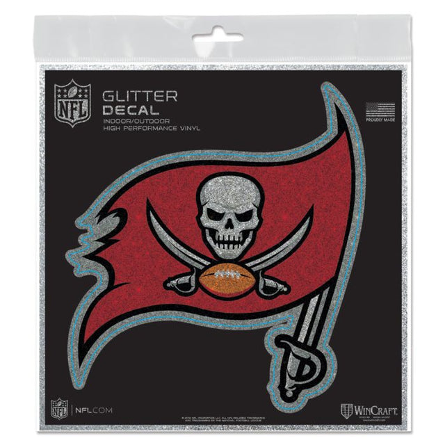 Calcomanía con purpurina de los Tampa Bay Buccaneers de 6" x 6"