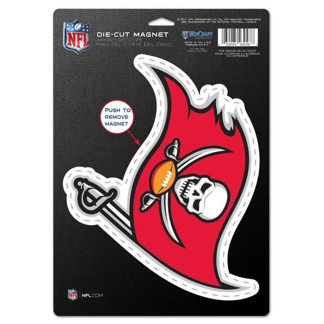 Imán troquelado con el logotipo de los Tampa Bay Buccaneers, 6,25" x 9"