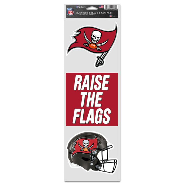 Calcomanías para fanáticos de los Tampa Bay Buccaneers de 3,75" x 12"