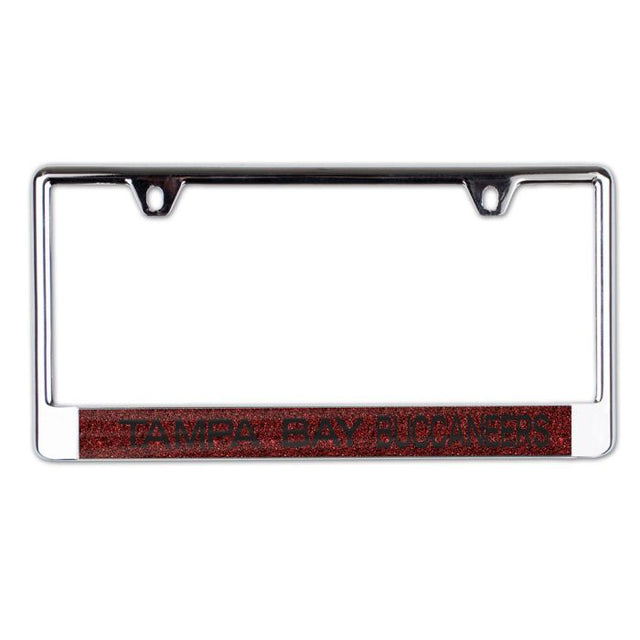 Tampa Bay Buccaneers GLITTER BACKGROUND Lic Plate Frame B/O Printed