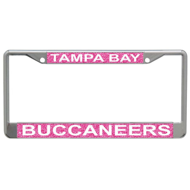 Tampa Bay Buccaneers GLITTER BACKGROUND Lic Plt Frame S/L Printed