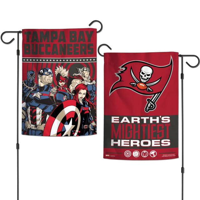 Tampa Bay Buccaneers / Marvel (C) 2021 Marvel Garden Flags 2 sided 12.5" x 18"