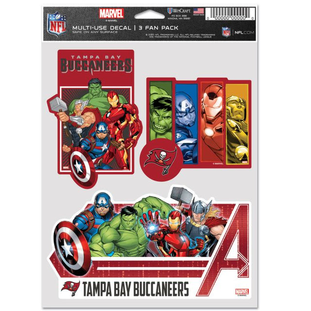 Paquete multiusos para 3 fanáticos de los Tampa Bay Buccaneers/Marvel (C) 2021 de Marvel