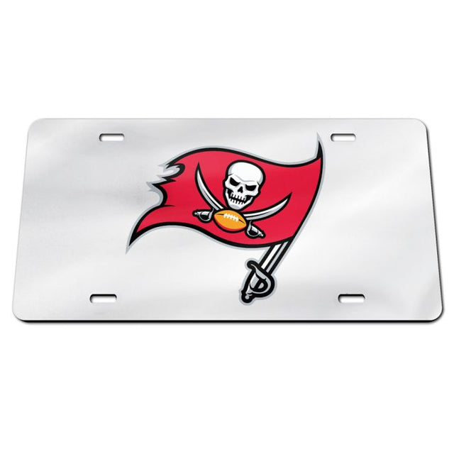 Placa de matrícula acrílica especial con fondo de espejo de los Tampa Bay Buccaneers