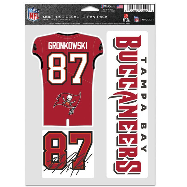 Paquete multiusos para 3 fanáticos de los Tampa Bay Buccaneers de Rob Gronkowski