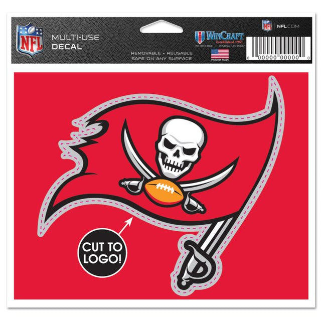 Calcomanía multiusos de los Tampa Bay Buccaneers: cortada con el logotipo de 5" x 6"