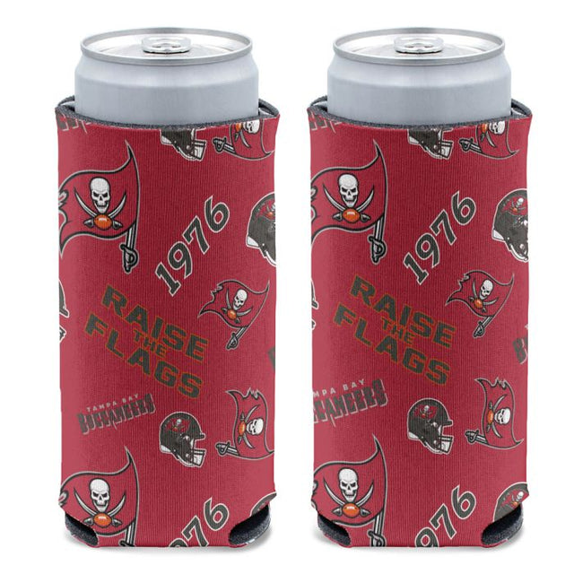 Tampa Bay Buccaneers Scatter Print 12 oz Slim Can Cooler