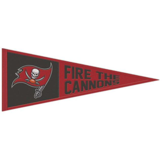 Banderín de lana con el eslogan de los Tampa Bay Buccaneers, 13" x 32"