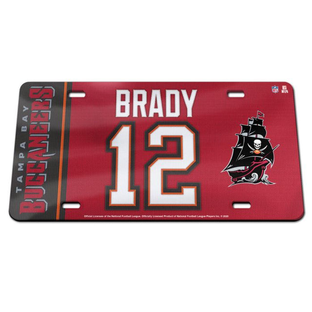 Tampa Bay Buccaneers Specialty Acrylic License Plate Tom Brady