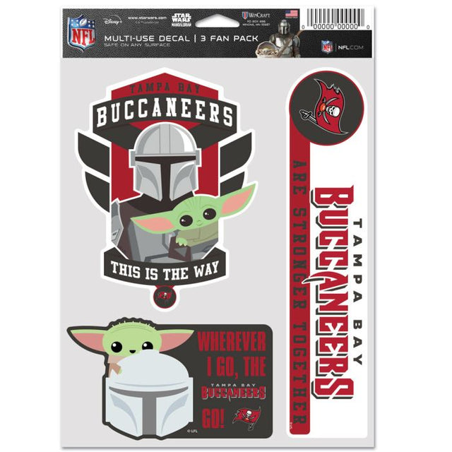 Paquete multiusos para 3 fanáticos de los Tampa Bay Buccaneers y Star Wars Mandalorian