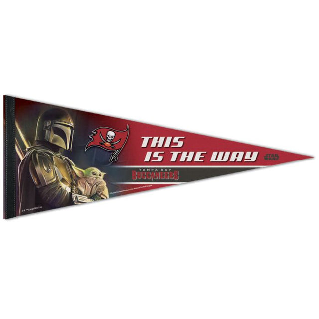 Banderín premium de los Tampa Bay Buccaneers y Star Wars Mandalorian de 12" x 30"