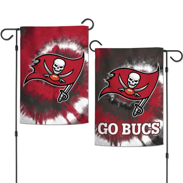 Banderas de jardín teñidas anudadas de los Tampa Bay Buccaneers, de 2 lados, 12,5" x 18"