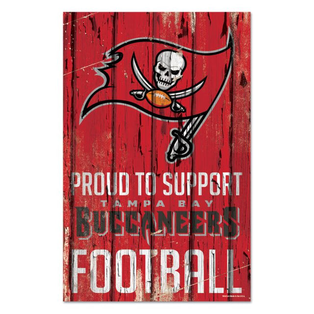 Letrero de madera de los Tampa Bay Buccaneers, 11" x 17", 1/4" de grosor