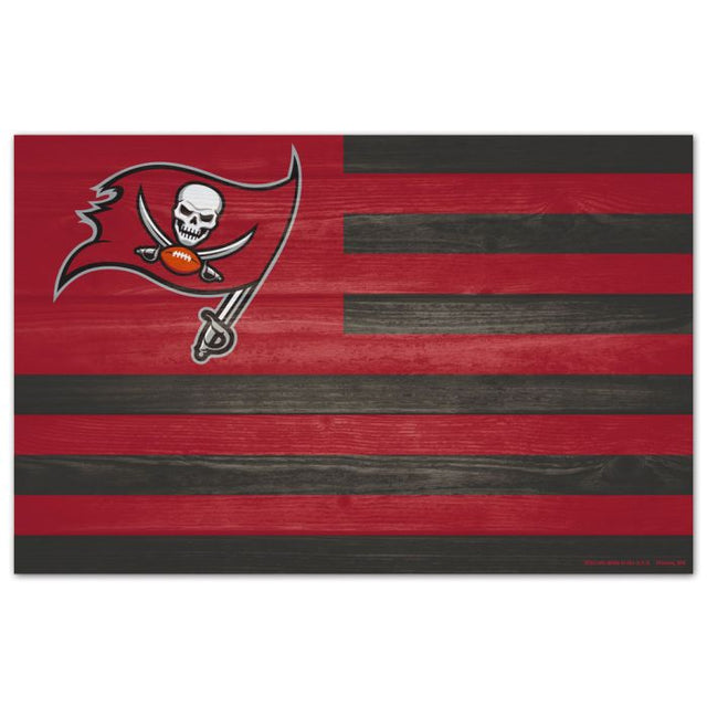 Letrero de madera de los Tampa Bay Buccaneers, 11" x 17", 1/4" de grosor