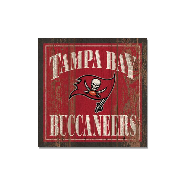 Imán de madera de los Tampa Bay Buccaneers de 3" x 3"