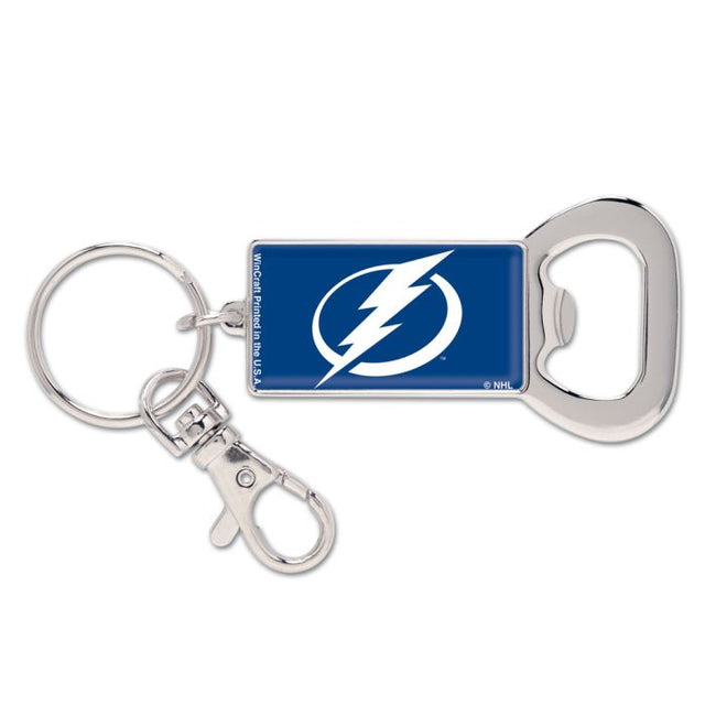 Llavero rectangular con abrebotellas de Tampa Bay Lightning