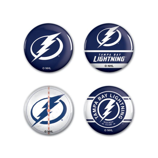 Paquete de 4 botones de Tampa Bay Lightning de 1 1/4" de diámetro