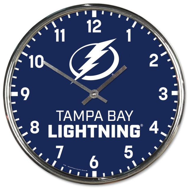 Tampa Bay Lightning Chrome Clock