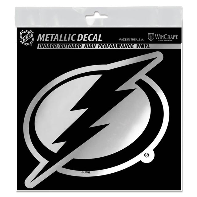 Calcomanía metálica de Tampa Bay Lightning de 6" x 6"